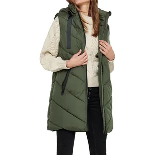 Jdy Damen, 3/4-lange Steppweste mit Kapuze JDYSkylar Padded Hood Waistcoat 15220630 Forest night M,