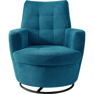 Alina Drehsessel Yuri Polyester 80 x 93 x 92 cm Blau mit Hocker