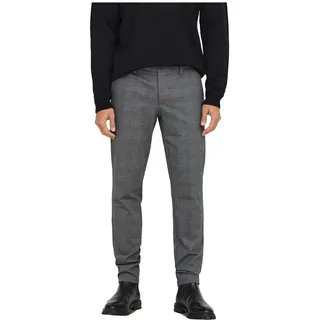 ONLY & SONS O&S Stoffhose Chino Elegante Business Pants Karierte Stretch Trousers Slim Fit Tapered Leg ONSMARK, Farben:Grau, Größe Hosen:34W / 30L, Beinlänge:L30