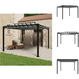 vidaXL Pavillon mit Lamellendach 3x3 m Anthrazit Stoff und Aluminium - Pavillons & Partyzelte - Grau