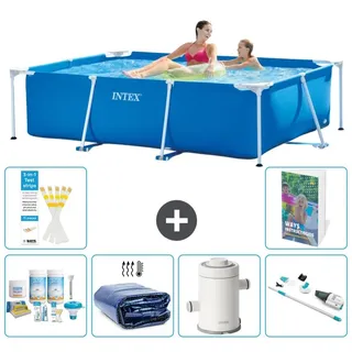 Rechteckiger Frame Pool - 220x150x60 cm - 7-teilig S136 - Blau