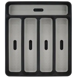 MGE - Besteck Organizer Schublade 32x29 cm - Rutschfester Besteckeinsatz mit 5 Fächern - Besteckkasten für Küchenschublade & Küchenutensilien - Modernes Ordnungssystem