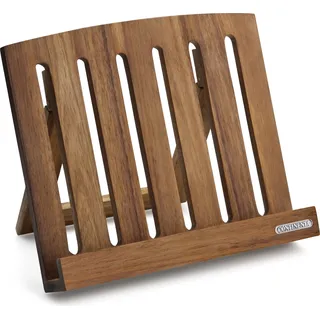 CONTINENTA Kochbuchhalter, Akazie 28x24x6 cm 4893 4017167489308 Vorteilset – 2 Stück – inkl. 4 Edelstahl-Trinkhalme