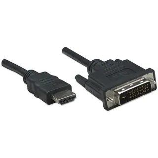 Manhattan HDMI/DVI Adapterkabel HDMI-A Stecker, DVI-D 24+1pol. Stecker 1 m Schwarz