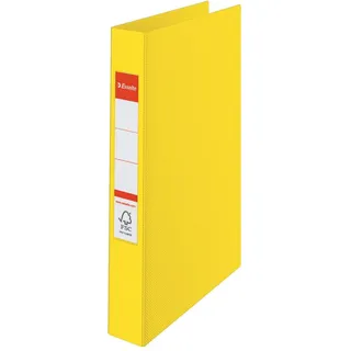 Esselte Ring Binder, PP, Holds up to 190 Sheets, Vivida Range, 42 mm Spine, 14458 - A4, Yellow
