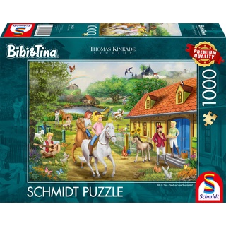 Schmidt Spiele Thomas Kinkade, Bibi & Tina Spaß auf dem Martinshof, 1000 Teile