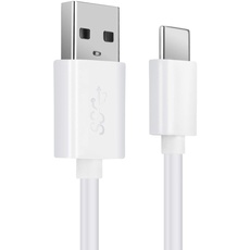 CELLONIC® USB Kabel 1m kompatibel mit Google Pixel 7, 7 Pro, 6, 6 Pro, 6A, 5, 4, 3, 2 Smartphone, Handy Ladekabel USB C Type C auf USB A 3.1 Gen 1 Datenkabel 3A weiß PVC