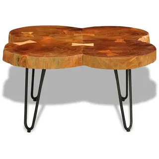 vidaXL Couchtisch 35 cm 4 Baumscheiben Massivholz Akazie - Braun
