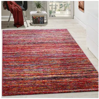 Paco Home Teppich »Passion 221« rechteckig 16 mm Höhe Kurzflor, modernes Streifen Design, ideal im Wohnzimmer & Schlafzimmer, bunt
