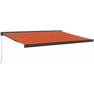 Markise Einziehbar Orange und Braun 4x3 m Stoff und Aluminium - Orange