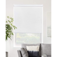 CHICOLOGY Snap-N'-Glide Kabellose Rollo für Glatte Privatsphäre Modern 55" W X 72" H Byssus White (Room Darkening)