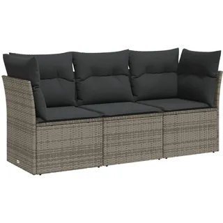 vidaXL 3-tlg. Garten-Sofagarnitur Loungeset grau