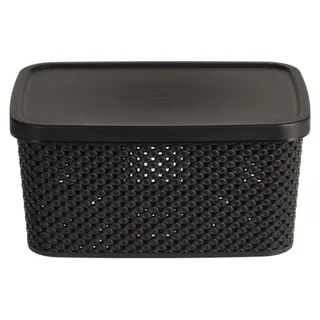 Box mit Deckel Aufbewahrungsbox Kunststoff 3,5L schwarz L23xB17xH12cm - Schwarz