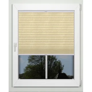 indeko Plissee »advanced« Lichtschutz mit Bohren verspannt Crushed-Optik, nach Maß, beige