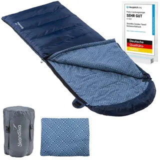 Skandika Deckenschlafsack Dundee Flanell | Baumwolle, Luxus-Qualität, koppelbar, Doppelschlafsack, 3 Jahreszeiten, bis -20°C, 220 x 80 cm/ 220 x 160 cm | Outdoor Camping Schlafsack