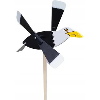 Windrad Holz Vogelvertreiber Garten Adler Falke - Braun