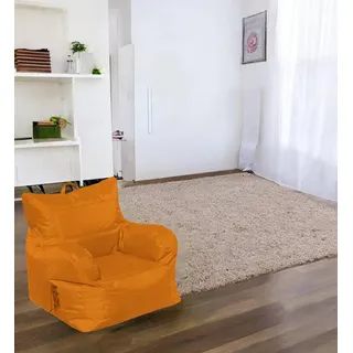 Dmora Gepolsterter Sessel mit Armlehnen, Farbe Orange, Maße 80 x 80 x 80 cm