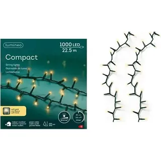 LED Weihnachtsbaum Lichterkette Warmgolden 1000 LEDs 22,5m für Innen/Außen Dimmbar Timer - Grün