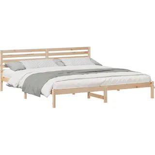 SYFAXTM Bettgestell mit Kopfteil Braun 200 x 220 cm Massivholz Kiefer - Braun
