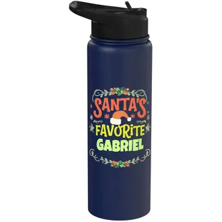 Weihnachtsmann Favorite Gabriel Weihnachten Gabriel Name personalisiert Stainless Steel Insulated Water Bottle