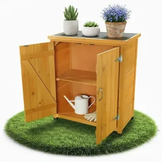 Holz Gartenbox mit 2 Türen, 75 x 40 x 90 cm