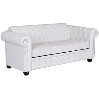 Chesterfield Sofa Weiss Clubsofa Couch Eco-Leder englisches sofa Sitzbank 200cm
