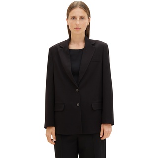 TOM TAILOR Damen Oversized Fit Basic Blazer , deep black, 46