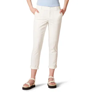 Amazon Essentials Damen Khakifarbene, Dehnbare Slim-Fit-Hose mit mittelhohem Bund (In Übergröße erhältlich), Weiß, 36