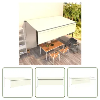 The Living Store Markise Manuell Einziehbar mit Rollo 5x3 m Creme - Creme
