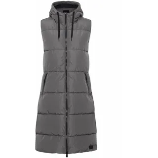 Longweste OXMO "Longweste OXSolice", Damen, Gr. XL, grau (pewter), Obermaterial: 100% Polyester PES., Westen Longweste