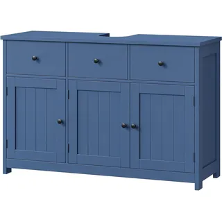 Waschtischunterschrank - Unterschrank für das Badezimmer - Badezimmeraufbewahrung - Mit 3 Türen - 100 cm breit - Blau
