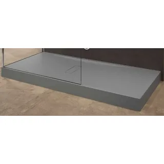 Duschtasse Novellini Custom 120x90 H 12cm Grau Glatt Abdeckung Ablassen Beine