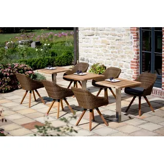 Klapptisch Bistro Edelstahl quadratisch - 95 x 95 cm HPL Beton-Design