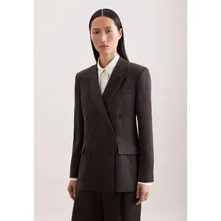 Jackenblazer SEIDENSTICKER, Damen, Gr. 40, braun, 70% Viskose, 30% Leinen, unifarben, Blazer Jackenblazer