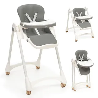 Interbaby Hochstuhl Baby Mitwachsend Klappbar 6-36 Monate (Practic Grau)