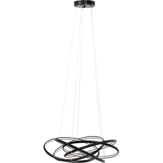 Kare Design Hängeleuchte Saturn, Schwarz, 72 cm Durchmesser, minimalistisch, höhenverstellbar, Lampen, Wohnzimmerlampe, Esszimmerlampe, Leuchtmittel inklusive