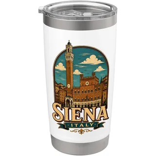 Vintage Siena Italien Reise Souvenir Wahrzeichen Geschenk Doppelwandiger Edelstahl-Thermobecher