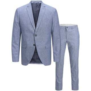 JACK&JONES Herren JPRRIVIERA Linen Suit Slim SN PLS Anzug, Chambray Blue/Fit:Slim FIT, 68 Grande Taille