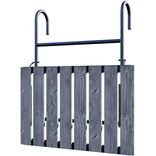 [en.casa] Balkonhängetisch Petäjävesi , Holz, Metall , Rechteckig , 60x58x40 cm , Gartenmöbel, Gartentische, Balkontische