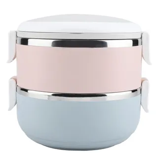 Tyenaza Thermoisolierte Lunchbox aus Edelstahl, stapelbare Lunchbox, tragbare Bento-Box, Aufbewahrungsbehälter für Lebensmittel für Studenten, Kinder, Erwachsene, Frauen, Männer(#2)