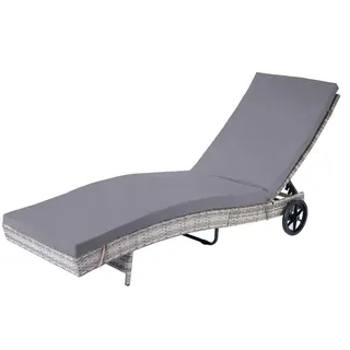 Mendler Sonnenliege 200 x 60 x 91 cm Grau