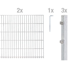Bild Alberts Doppelstabmattenzaun »Grundset«, Höhe: 80 - 160 cm, 6/5/6 feuerverzinkt