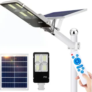 20W Solar Aussenleuchte, Außen Groß Solar Straßenlaterne, 254 Led Solarlampen Dämmerungserkennung Solarleuchte 20000lm IP65 Gartenlampen Für Draußen