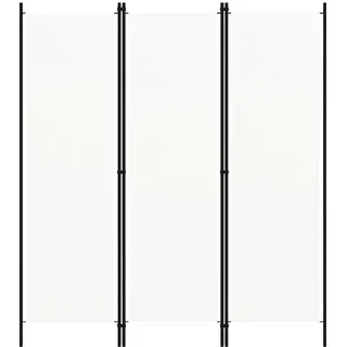 vidaXL Raumteiler Klappbar Freistehend Trennwand Paravent Umkleide Sichtschutz Spanische Wand Raumtrenner 3-TLG. Weiß 150x180cm Eisen Stoff