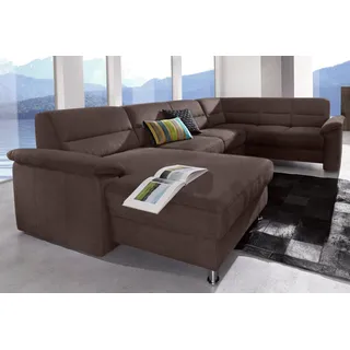 sit&more Wohnlandschaft Kunstleder 3-Sitzer U-Form Braun