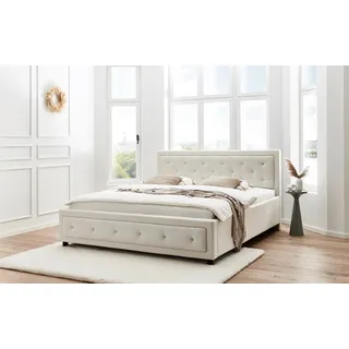 ATLANTIC home collection Polsterbett »Krista mit Acrylsteinverzierung in Kopf- und Fußteil« erhältlich in den Breiten 160cm & 180cm, weiß