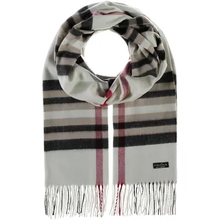 FRAAS Schal Cashmink® Scarf with FRAAS Plaid Cream-White weiß mehrfarbig - Weiß, Bunt