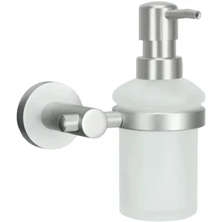 Kleine Wolke Wand-Seifenspender Apollo, Wandaccessoire, Farbe Milky, Material: Aluminium, Glas