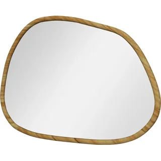 Asymmetrischer Wandspiegel 70X50Cm Badspiegel Holzrahmen Antioxidation Bad Wohnzimmer Flur Schlafzimmer Natur