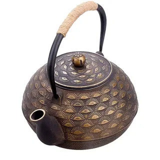 Teekessel Gusseisen Handgefertigte Gusseisen Teekanne 2L Kessel Tee-Set Mit Edelstahl-Infusionskorb/Filter Im Japanischen Stil Retro (Size : 2L)